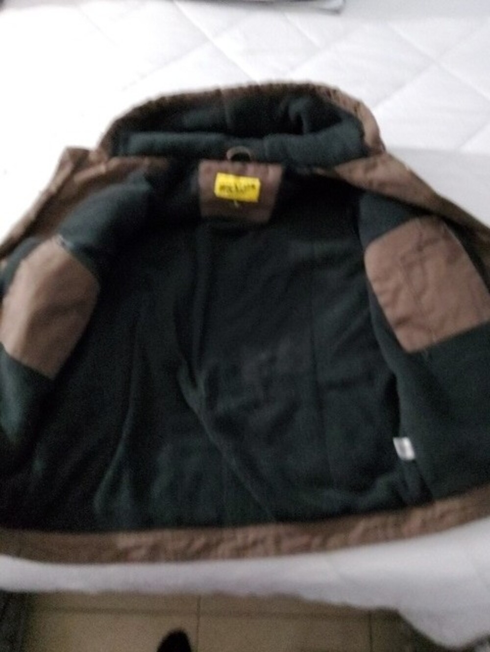 Men's Brown Hooded Field Jacket - Warm Lined Outdoor Coat - Picture 3 of 6